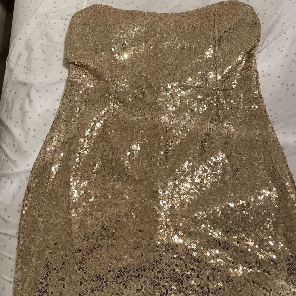Gold sequin dress superdown
